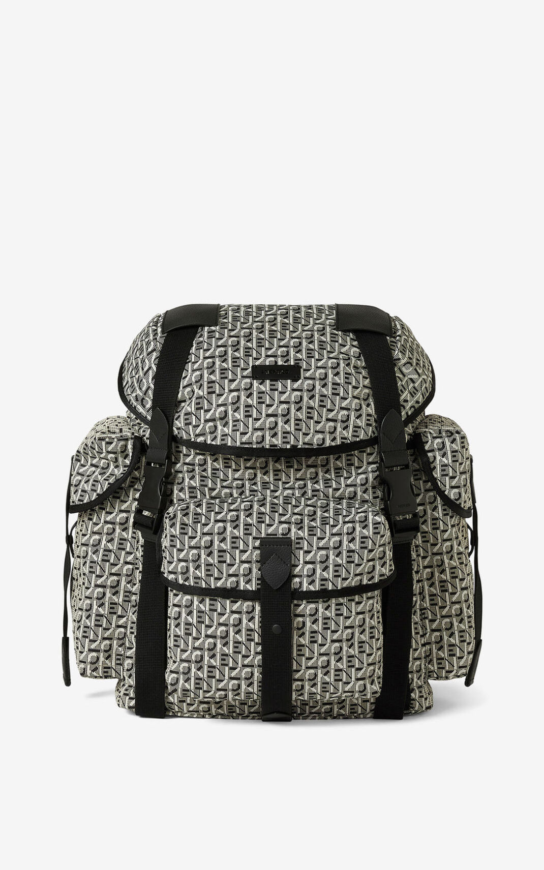 Kenzo Courier jacquard with flap Backpack Grey For Mens 5478ASPMO